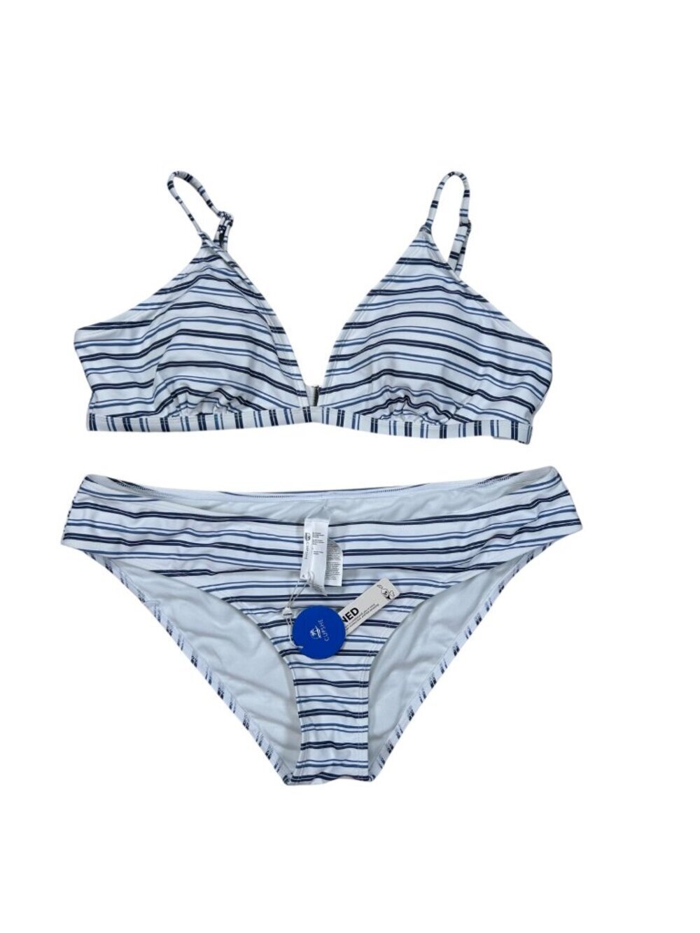 Cupshe Sailor Stripe XL Bikini Swimsuit Beach Holiday Coastal Resortwear